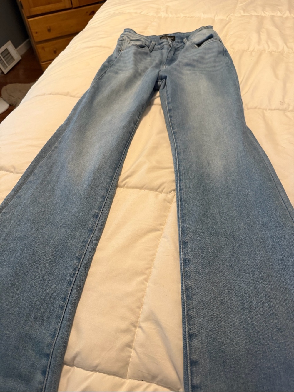 Flying Banana High-Rise Light Blue Flare Jeans - Women's Wide Leg 6 long